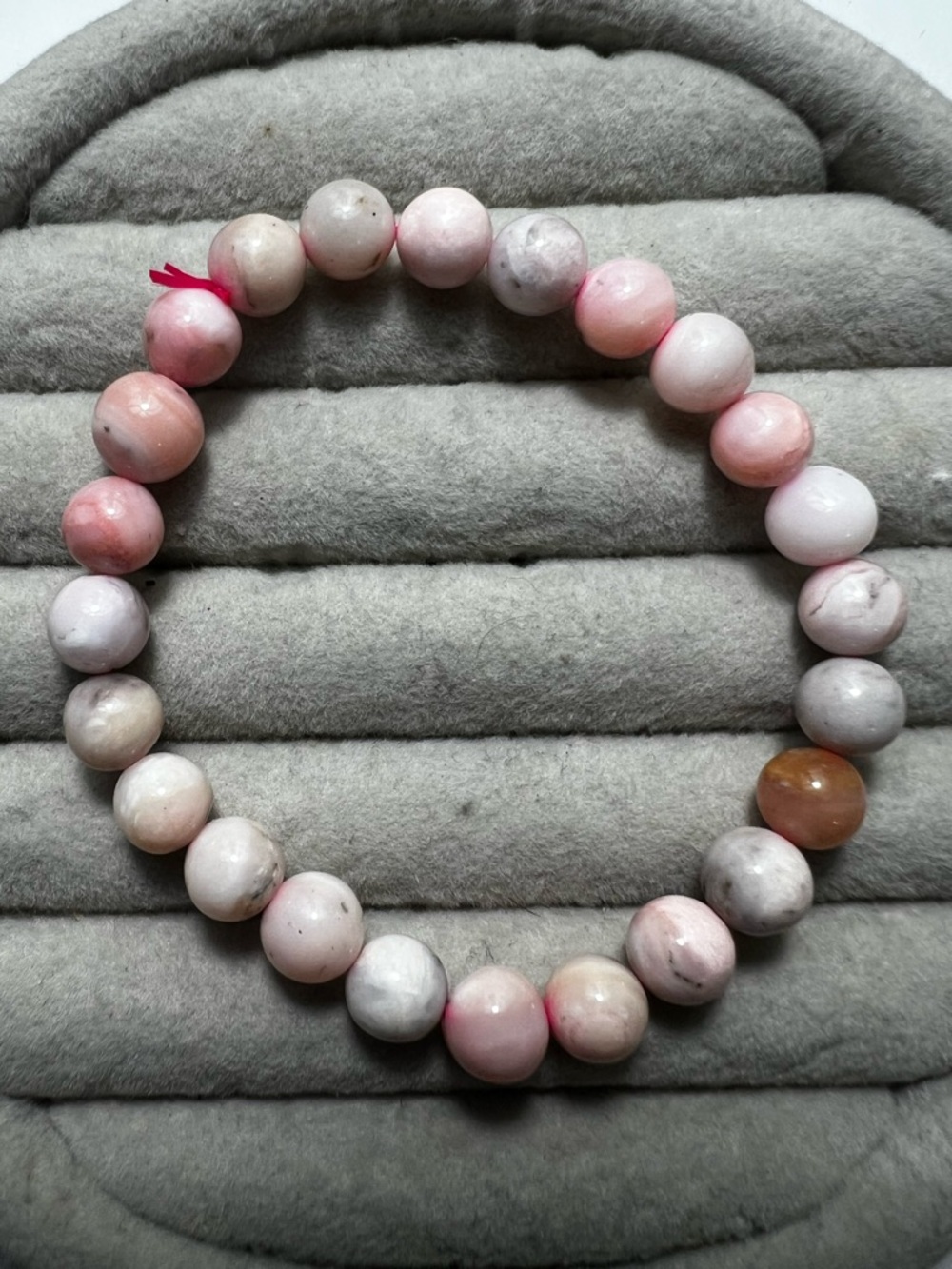Pink Opal Beaded Stretch 7mm Bracelet